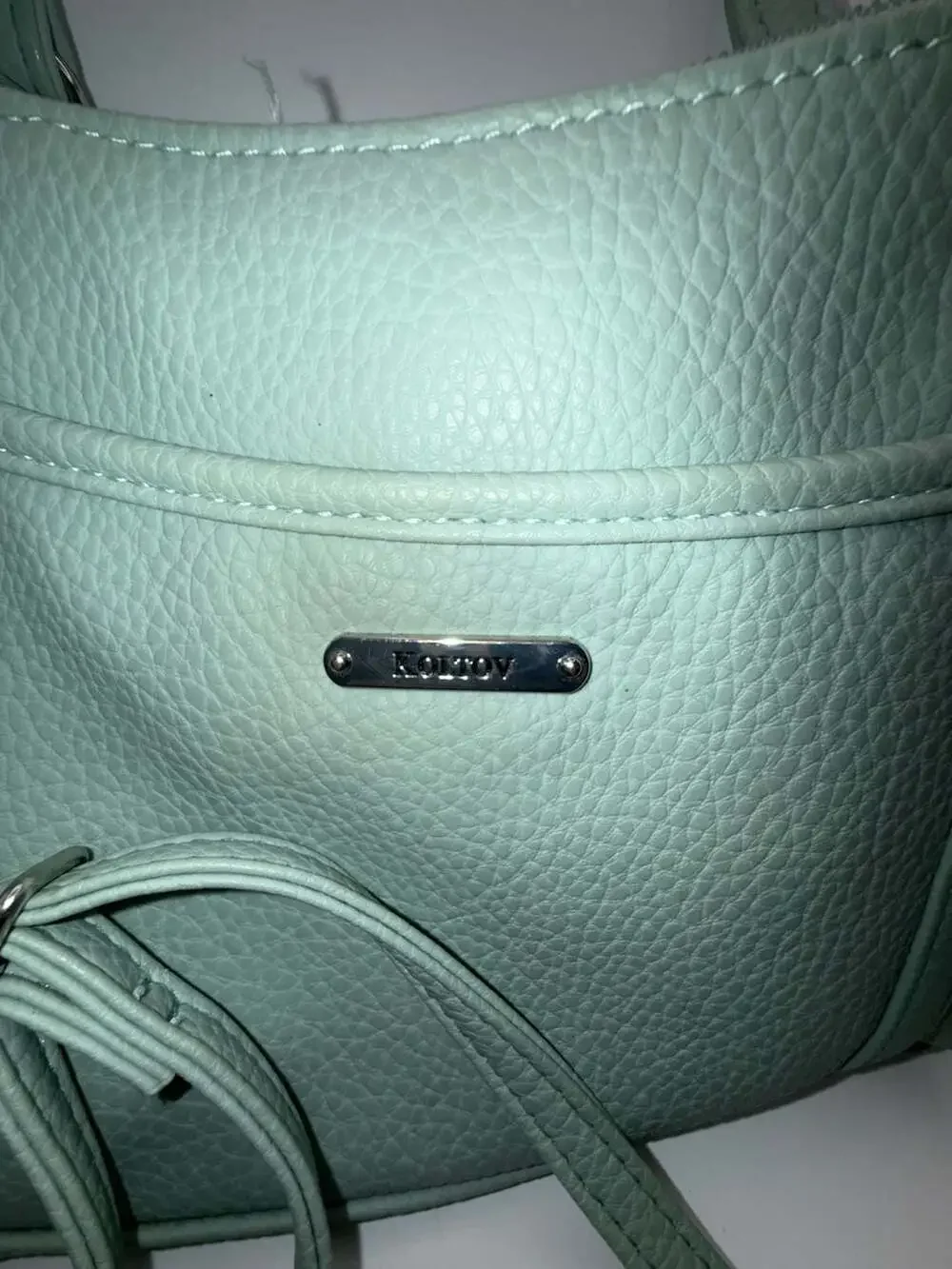 Koltov Mint Green Pebble Vegan Leather Small Satchel Crossbody Bag